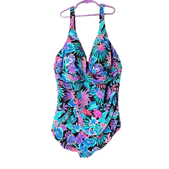 NWT Sarong Front Style Swimsuit with Wire Free Bra Size 20 - Picture 11 of 12